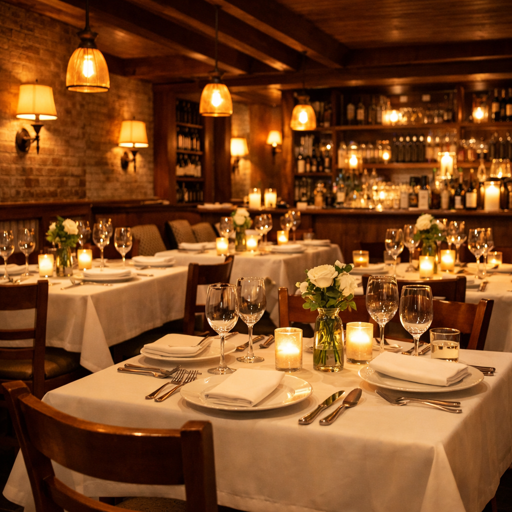 cozy steakhouse-style restaurant interior